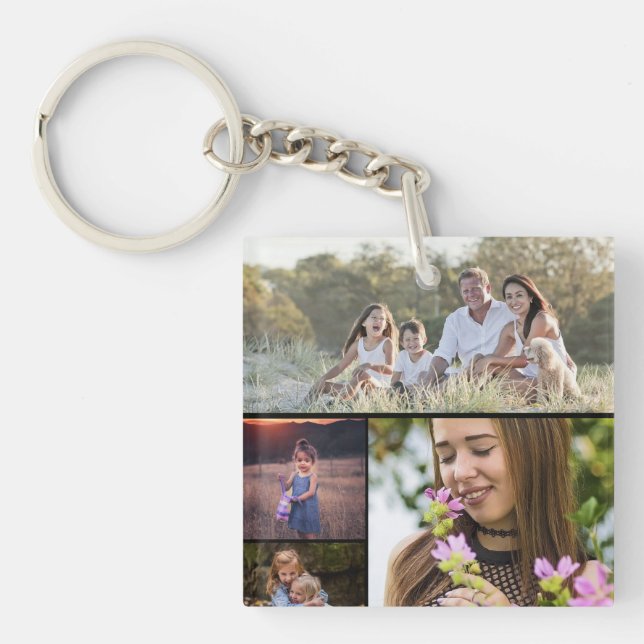 Porte-clés Porte - clé acrylique personnalisé quatre photos (Devant)