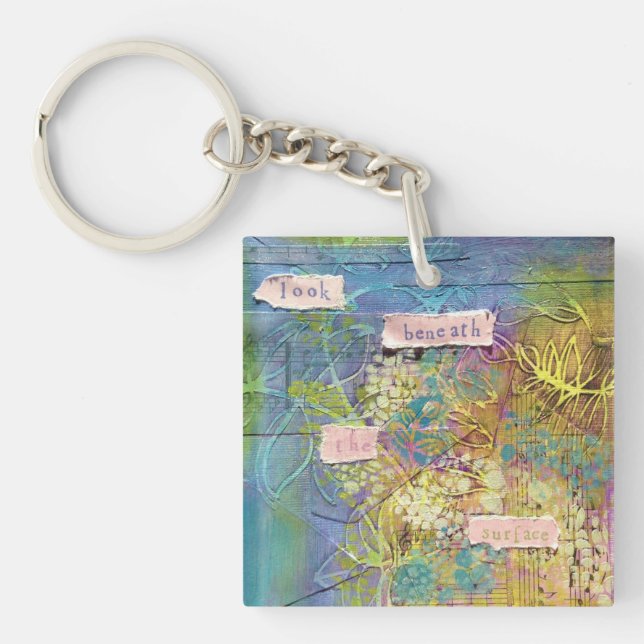 Porte-clés Porte - clé acrylique - regardez sous la surface (Devant)