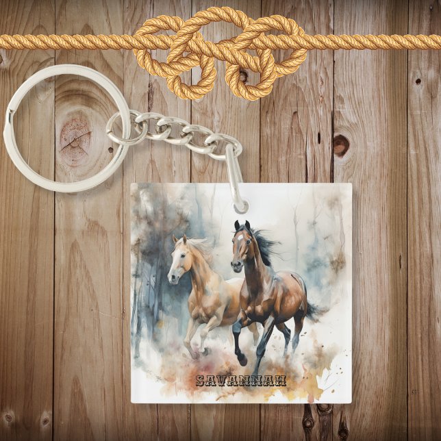 Porte-clés Porte - clé acrylique Western Wild Horse (Créateur téléchargé)
