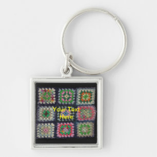 Porte-clés Porte - clé - Afghane carrée de mamie