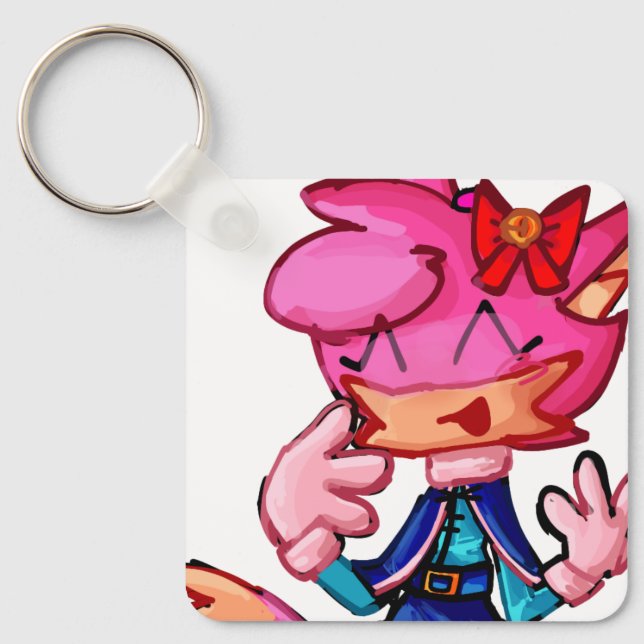 Porte-clés Porte - clé animal Anthro rose (Recto)