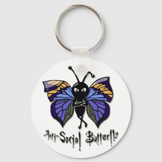 Porte-clés porte - clé "anti-papillon social" (Recto)