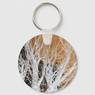 Porte-clés Porte - clé argenté d'art d'arbre d'aulne
