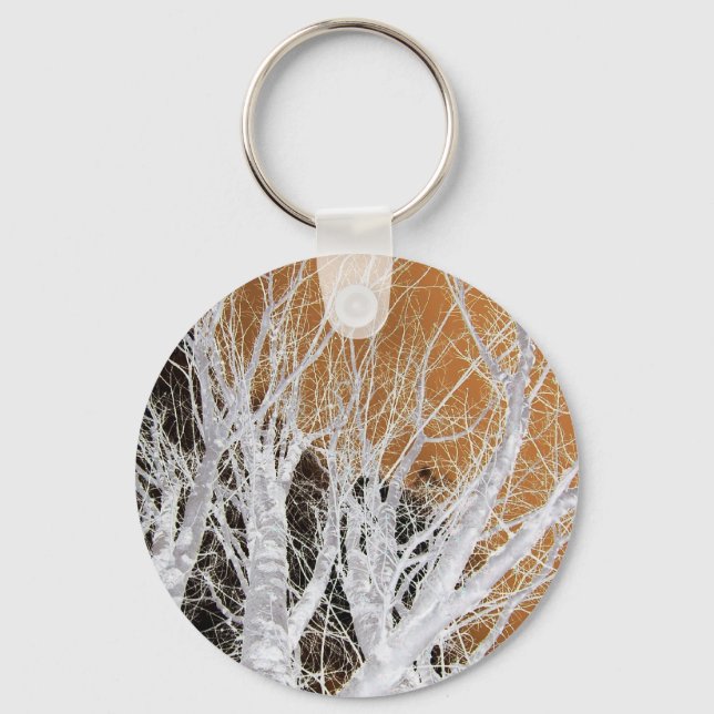 Porte-clés Porte - clé argenté d'art d'arbre d'aulne (Recto)