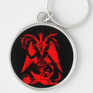 Porte-clés Porte - clé argenté rouge de Baphomet