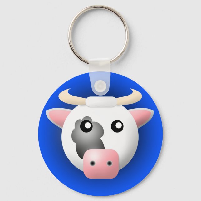Porte-clés porte - clé avec animal : vache (Recto)