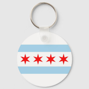 Porte-clés Porte - clé avec drapeau de Chicago, Illinois Stat