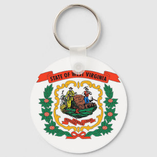 Porte-clés Porte - clé avec drapeau de l'État de Virginie-Occ