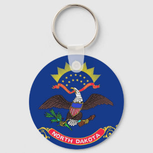 Porte-clés Porte - clé avec drapeau de l'État du Dakota du No