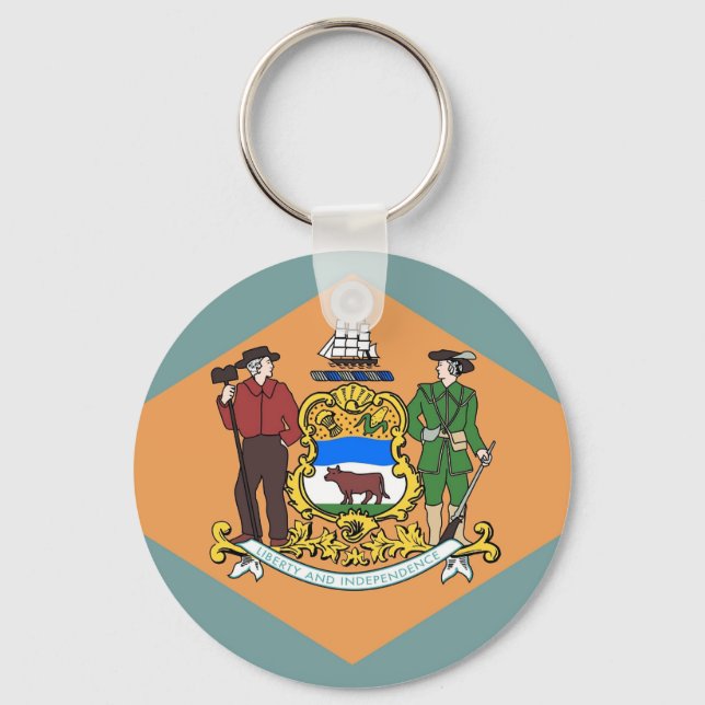 Porte-clés Porte - clé avec drapeau de l'État du Delaware (Recto)