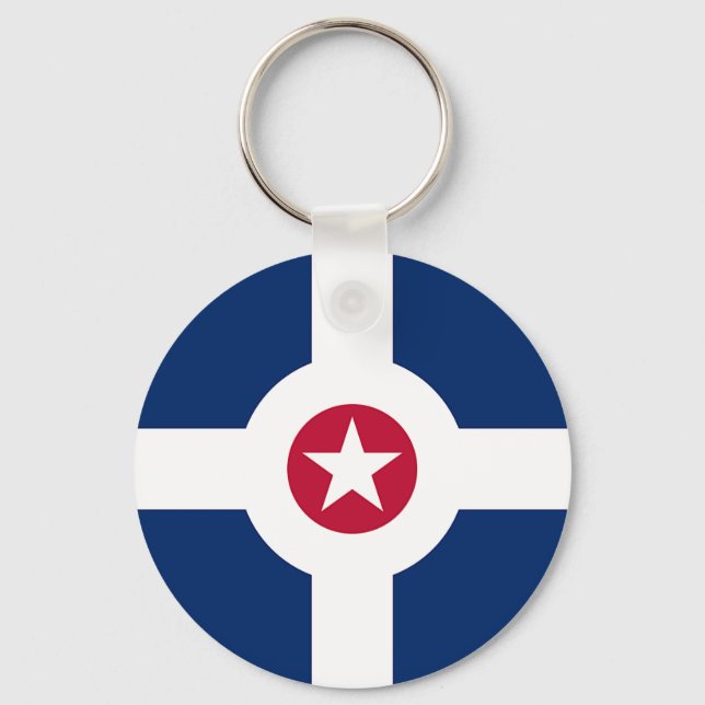 Porte-clés Porte - clé avec drapeau d'Indianapolis City, État (Recto)