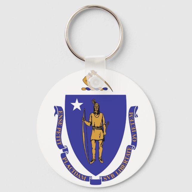 Porte-clés Porte - clé avec le drapeau de l'Etat du Massachus (Recto)