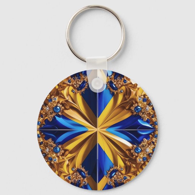 Porte-clés Porte - clé avec Suède Couleurs Design (Recto)