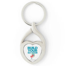 porte clé avec texte Build your self esteem