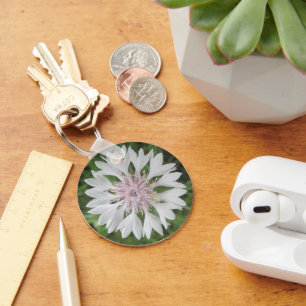 Porte-clés porte - clé - Basique - Bouton Bachelor Blanc/Ros