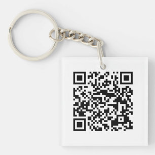 Porte-clés Porte - clé blanc de coutume de CODE de QR