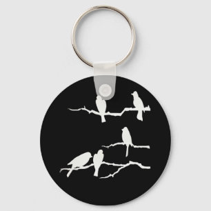 Porte-clés Porte - clé blanc de silhouette d'oiseau