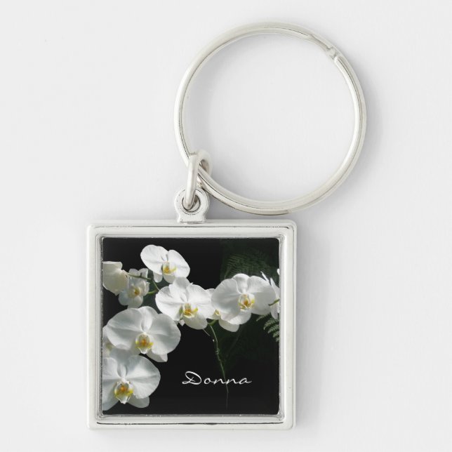 Porte-clés Porte - clé blanc d'orchidées (Devant)