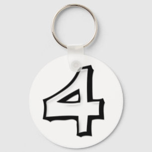 Porte-clés Porte - clé blanc Silly Number 4