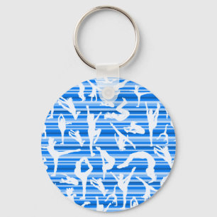Porte-clés Porte - clé bleu de silhouette d'acclamation