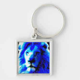 Porte-clés Porte - clé bleu tête Lion