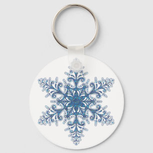 Porte-clés Porte - clé Blue Snowflake