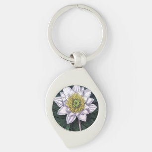 Porte-clés Porte - clé botanique vintage Lotus Flower