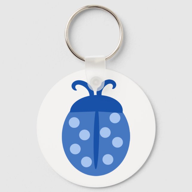Porte-clés Porte - clé Bouton de Ladybug bleu mou (Recto)