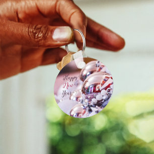 Porte-clés Porte - clé brillant argent de Noël bulles de Noël