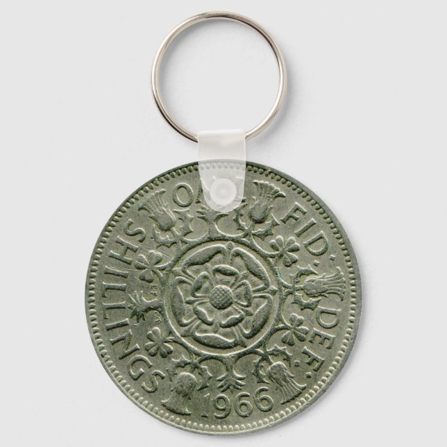 Porte-clés porte - clé britannique de deux shilling en 1966 (Recto)