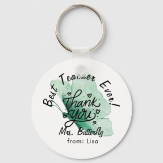 Porte-clés Porte - clé cadeau de Merci de papillon vert ensei