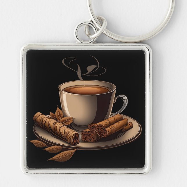 Porte-clés Porte - clé café et biscuits (Devant)