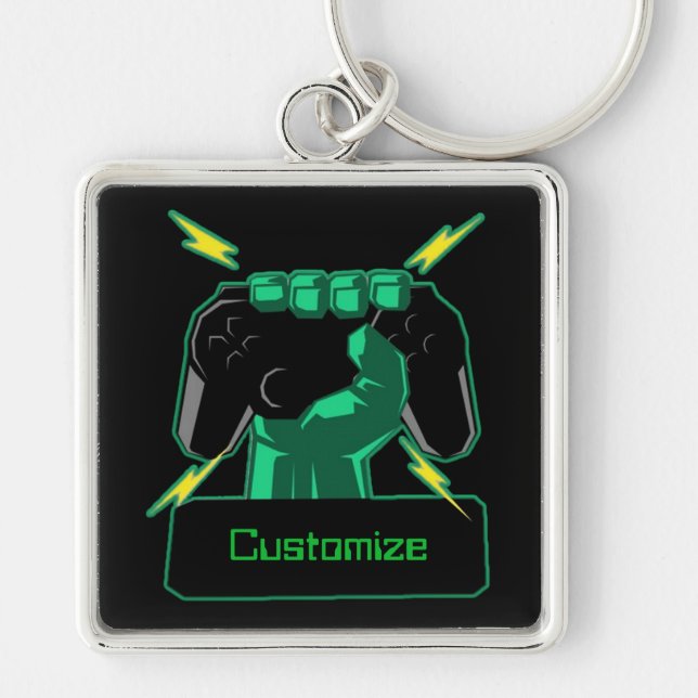 Porte-clés Porte - clé Carré de puissance personnalisable (Devant)