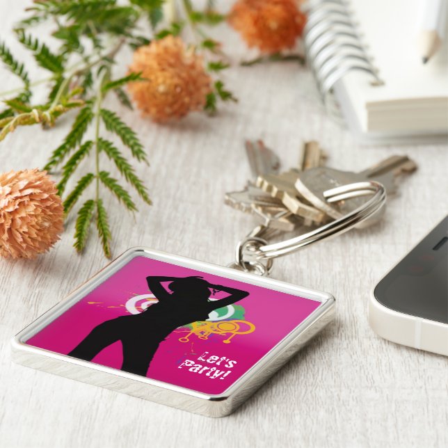 Porte-clés Porte - clé Carré Party#-Premium (Côté)