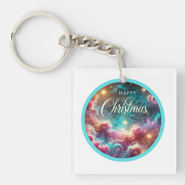 Porte-clés Porte - clé Carré personnalisé - élégant (Devant)