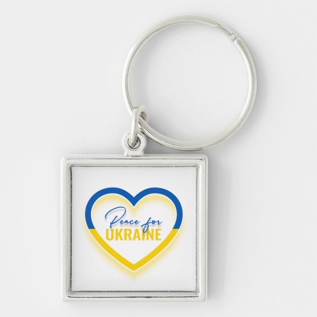 Porte-clés Porte - clé Carré pour la paix en Ukraine (Devant)