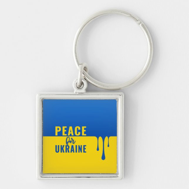 Porte-clés Porte - clé Carré pour la paix en Ukraine (Devant)