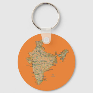 Porte-clés Porte - clé Carte Inde
