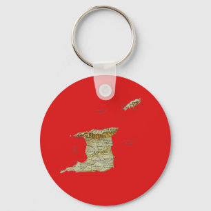 Porte-clés Porte - clé Carte Trinité-et-Tobago