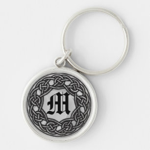 Porte-clés Porte - clé celtique d'argent de monogramme de