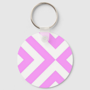 Porte-clés Porte - clé Chevrons rose et blanc