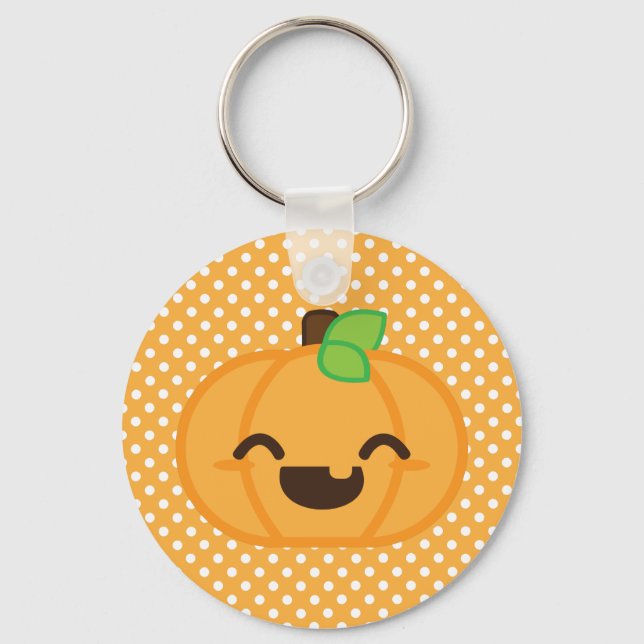 Porte-clés Porte - clé Citrouille Kawaii Jack-o'-lantern (Recto)