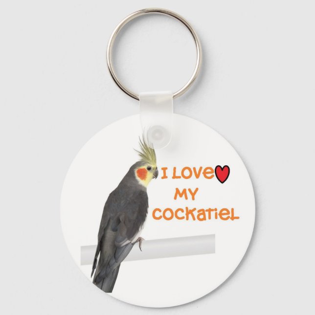 Porte-clés Porte - clé Cockatiel "J'aime mon cocktail" (Recto)