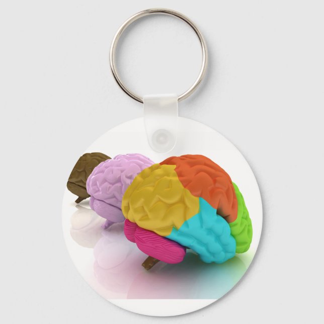Porte-clés Porte - clé coloré des cerveaux humains (Recto)