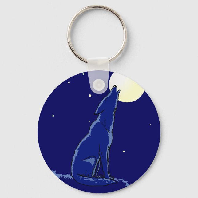 Porte-clés PORTE - CLÉ Coyote Howling Pleine lune folie Coyot (Recto)