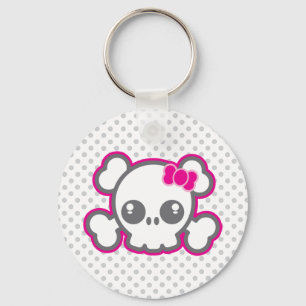 Porte-clés Porte - clé crâne rose Kawaii