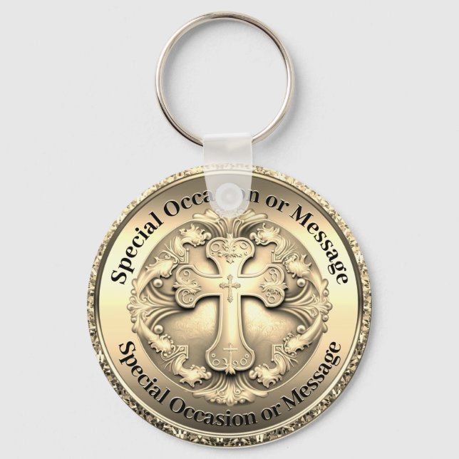 Porte-clés Porte - clé croix personnalisées (Recto)