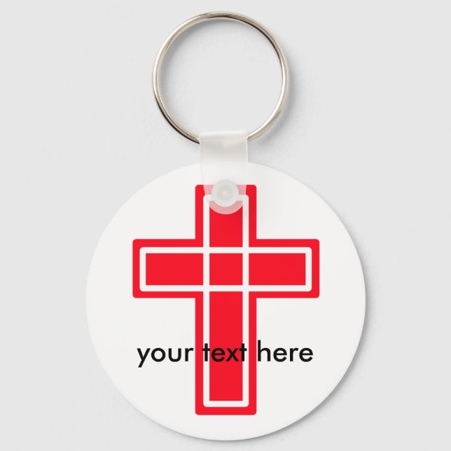 Porte-clés Porte - clé croix rouge et blanche (Recto)