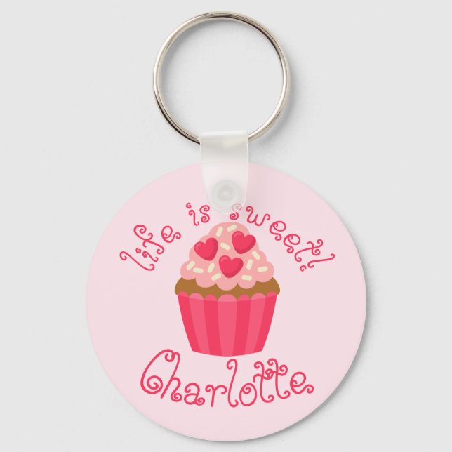 Porte-clés Porte - clé Cupcake personnalisé (Recto)