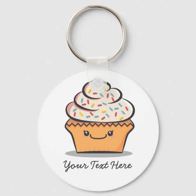 Porte-clés Porte - clé Cute Cupcake personnalisé (Recto)
